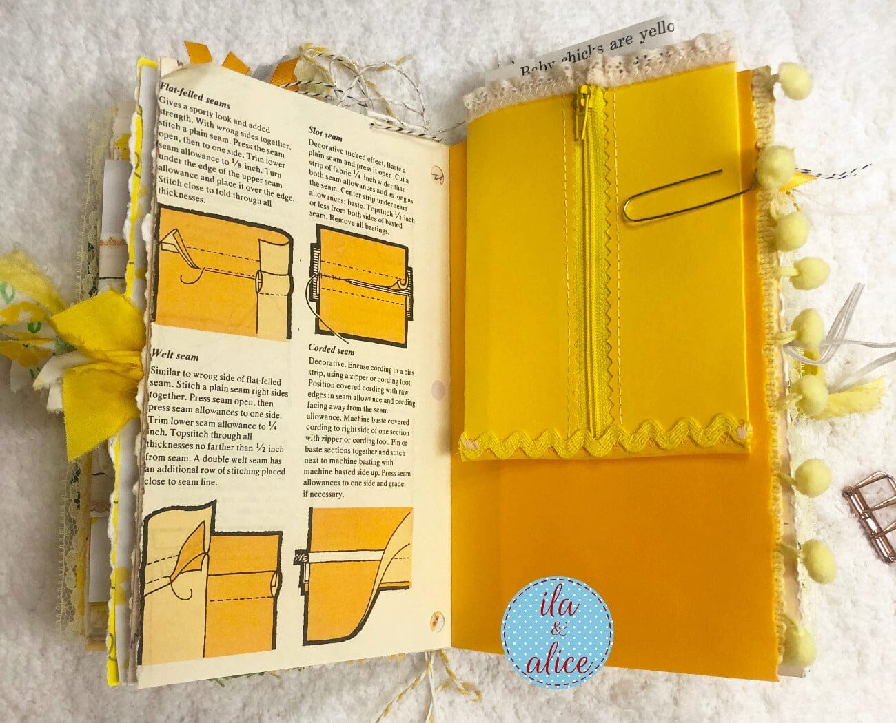 BIG Chunky Yellow Themed Junk Journal (from YouTube) Journal ila & alice