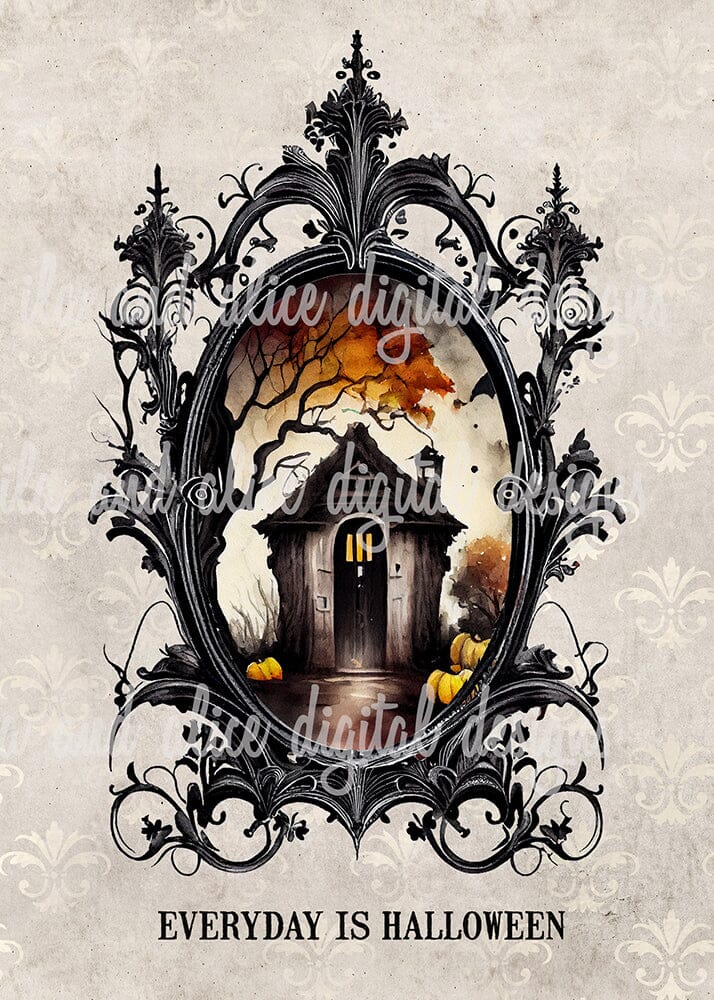 Every Day is Halloween Haunted House Postcard Set Post Cards ila & alice