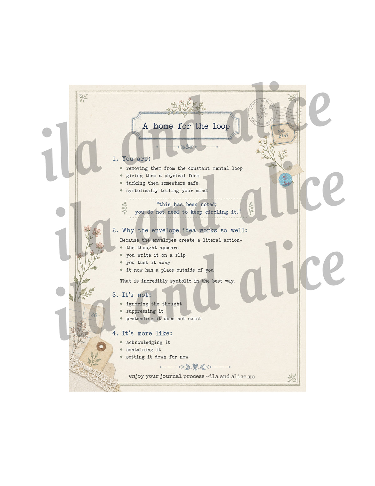 Loop Journal Companion Kit | Printed Journal Pages Mailed to You