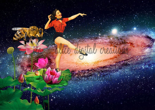 Strange Sci-fi Collage Art Postcards Post Cards ila & alice