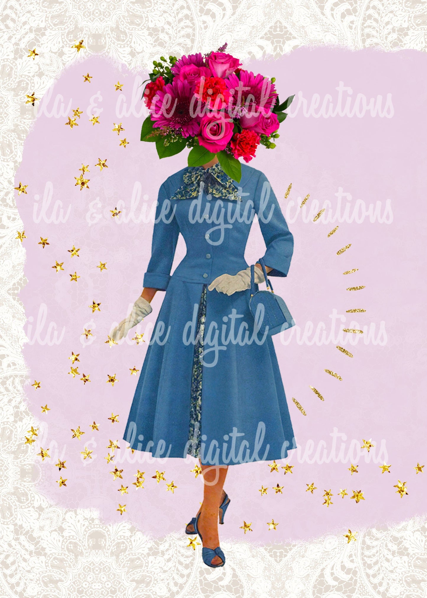 Floral Fashion Postcards Post Cards ila & alice