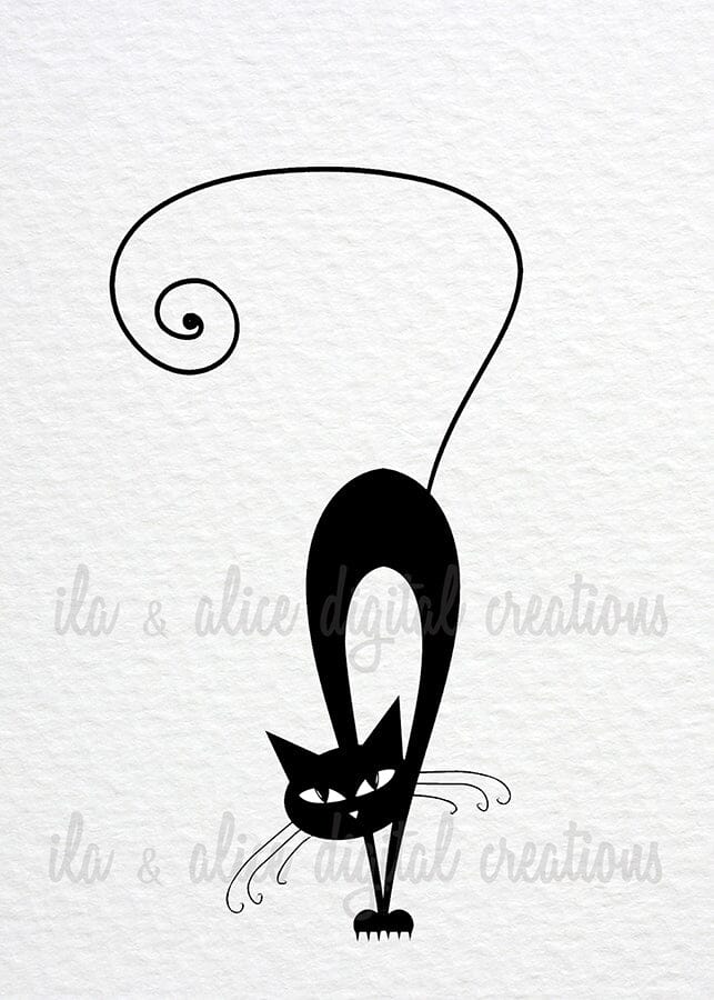 Black Cat Postcards Post Cards ila & alice