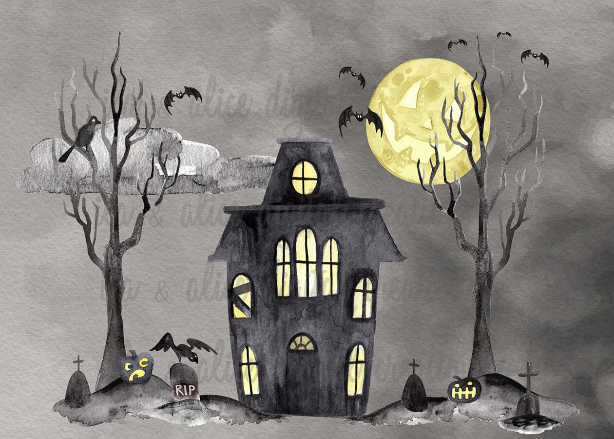 Spooky Graveyard Postcards Post Cards ila & alice