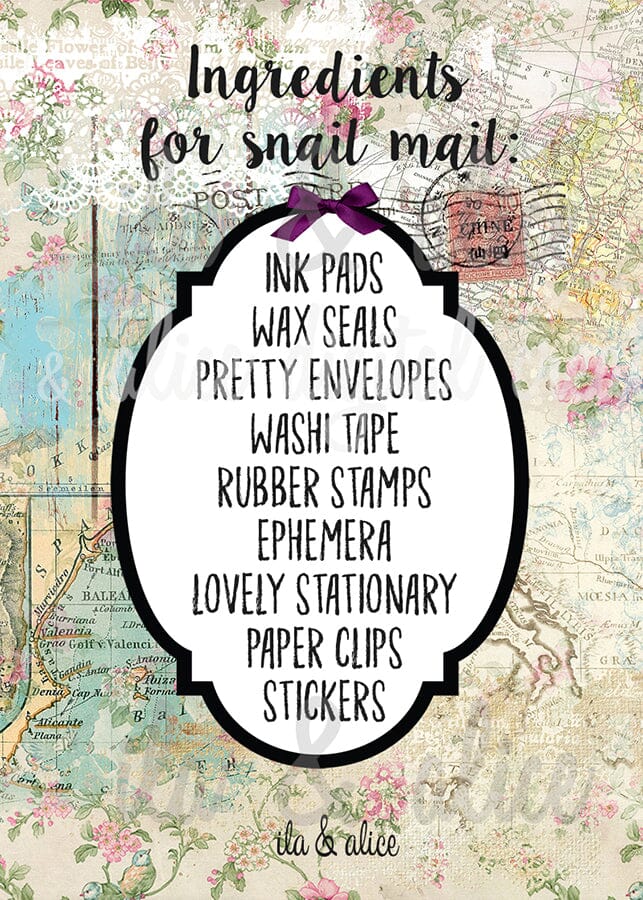 Snail Mail Postcards Post Cards ila & alice
