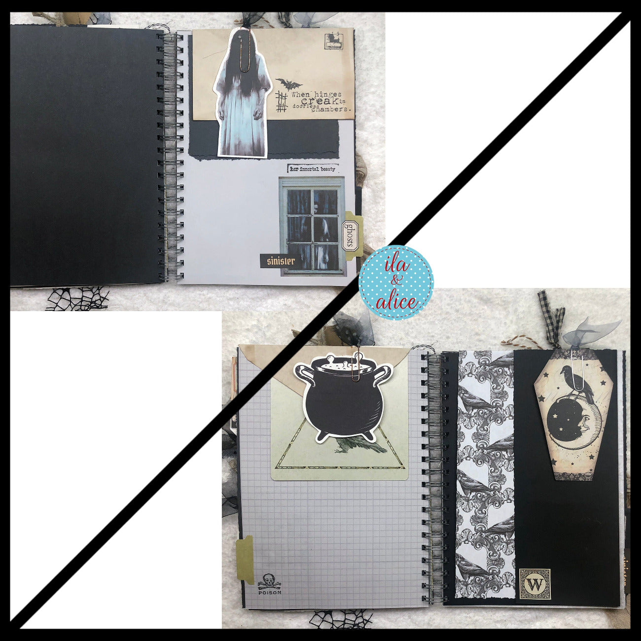Creepy Witches Halloween Junk Journal with Ghosts & Ghouls Journal ila & alice 
