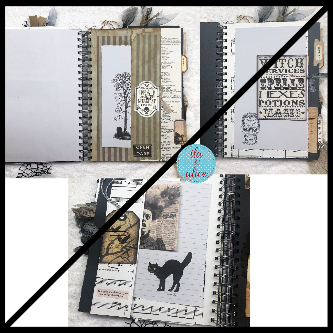 Creepy Witches Halloween Junk Journal with Ghosts & Ghouls Journal ila & alice 