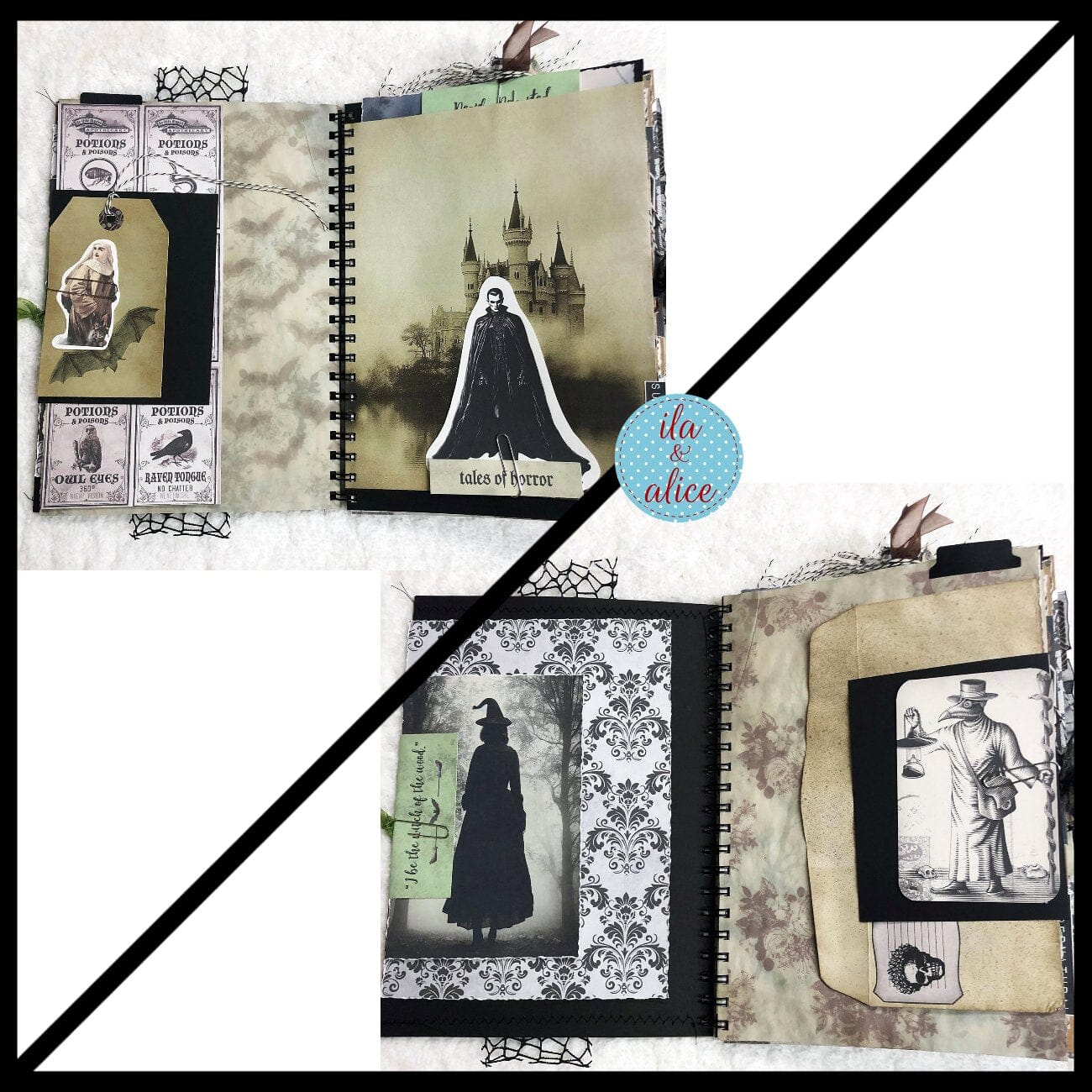 Wicked Witch Dark Academia Junk Journal for Halloween Journal ila & alice 