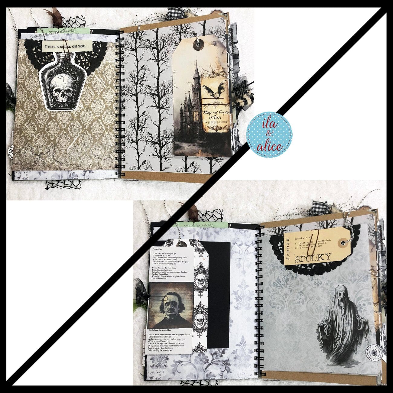 Ghoulish Dark Academia Junk Journal for Halloween Journal ila & alice 