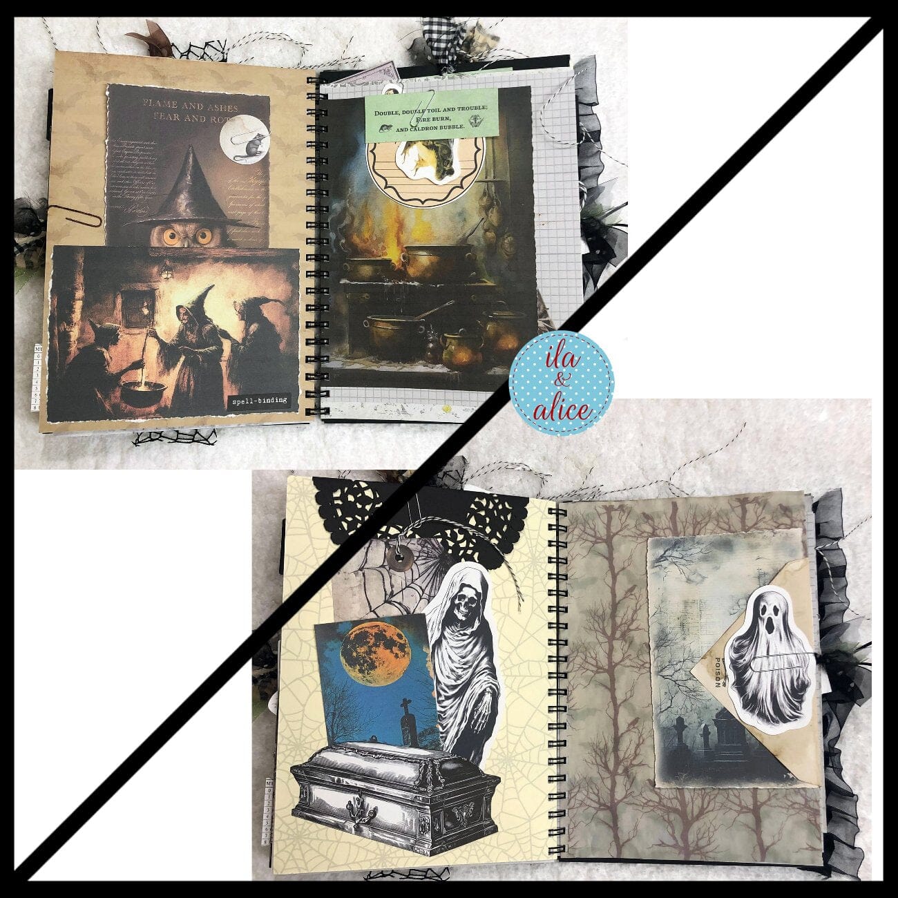 Wicked Witch Dark Academia Junk Journal for Halloween Journal ila & alice 
