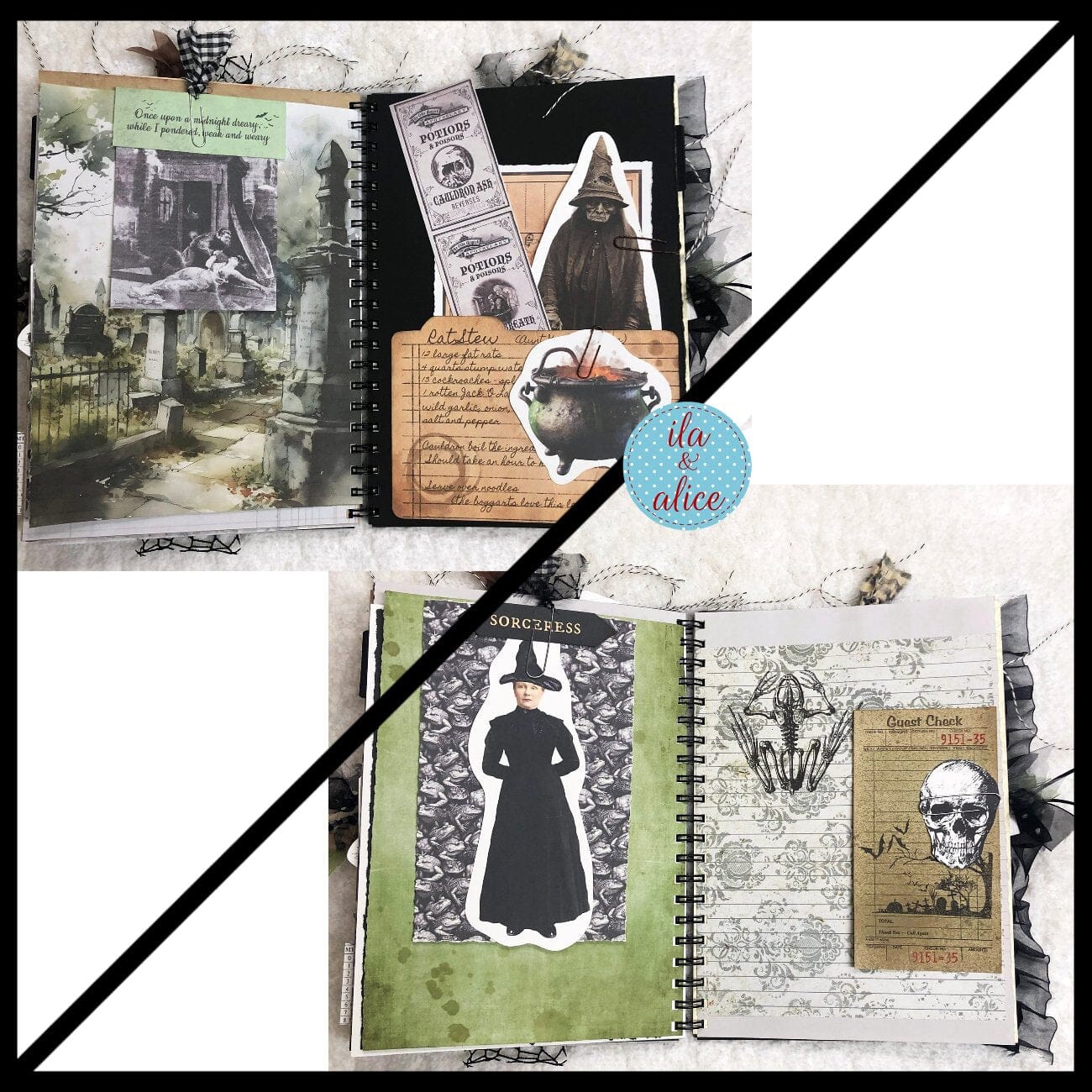 Ghoulish Dark Academia Junk Journal for Halloween Journal ila & alice 