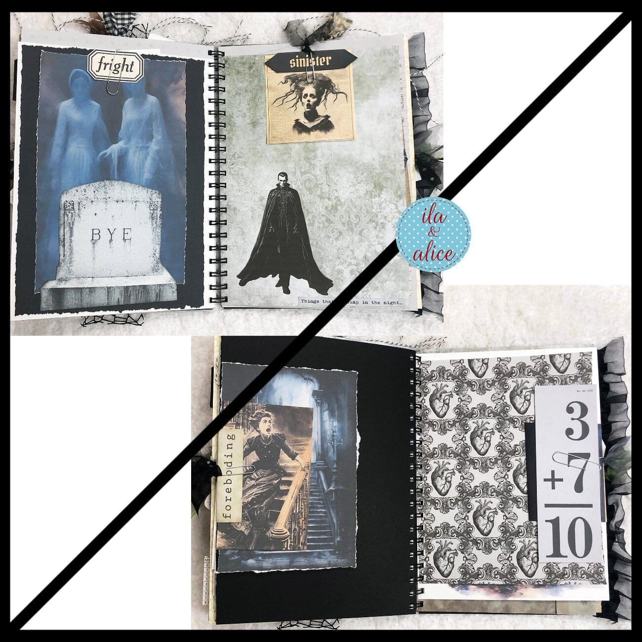 Solitary Witch Under a Full Moon Junk Journal for Halloween Journal ila & alice 