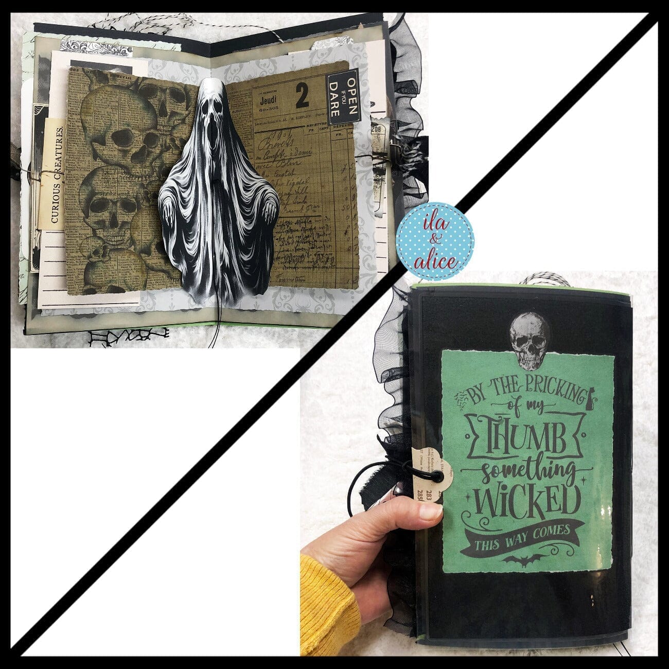 Dark Witch Halloween Junk Journal Filled with Witch Ephemera #2 Journal ila & alice 