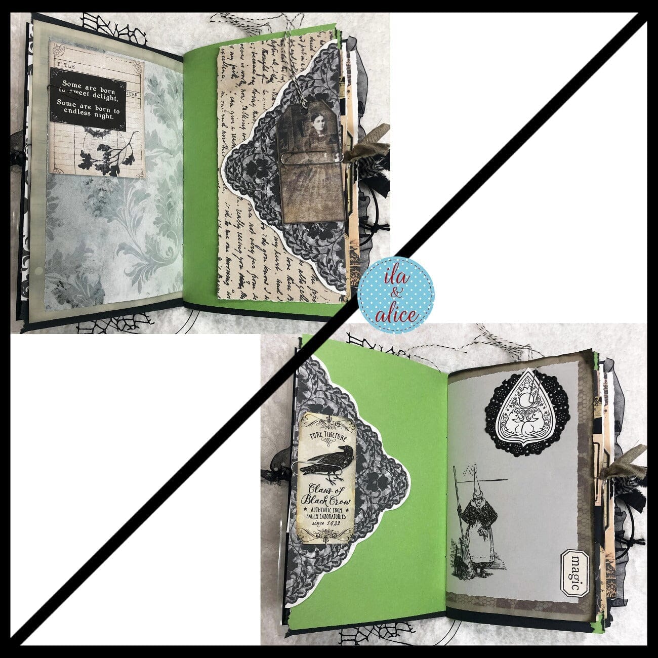Dark Witch Halloween Junk Journal Filled with Witch Ephemera #4 Journal ila & alice 