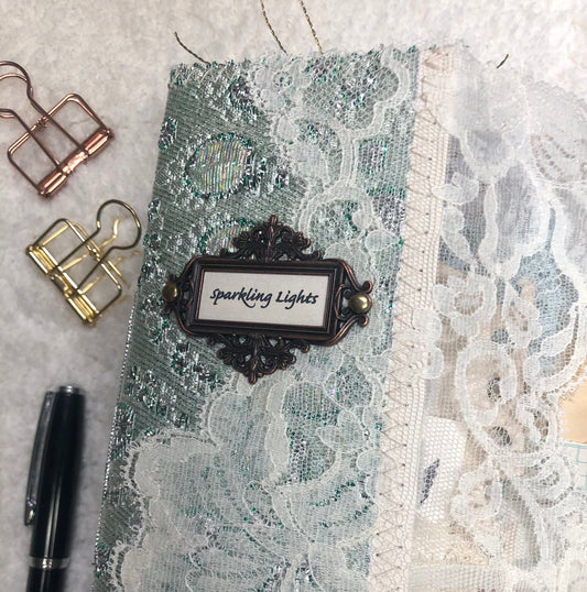 Winter Junk Journal | Glittery Green with Lace & Angels