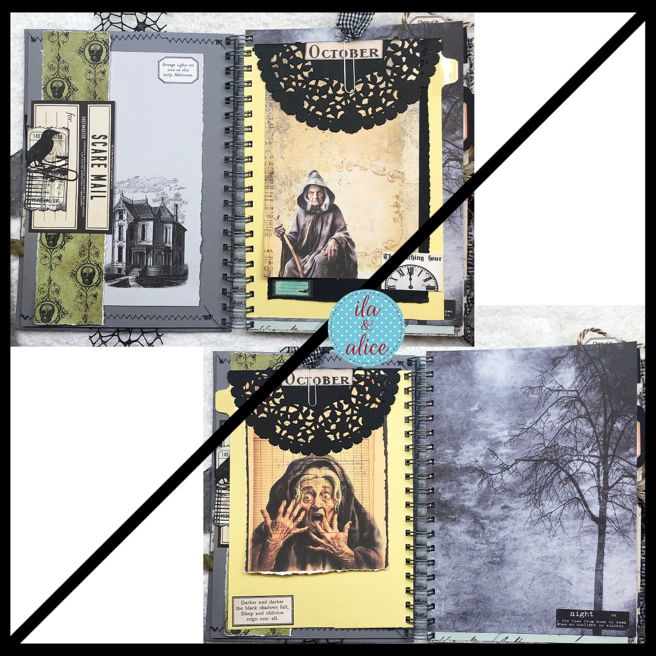 Spooky & Eerie Halloween Junk Journal with Ghosts & Ghouls Journal ila & alice 
