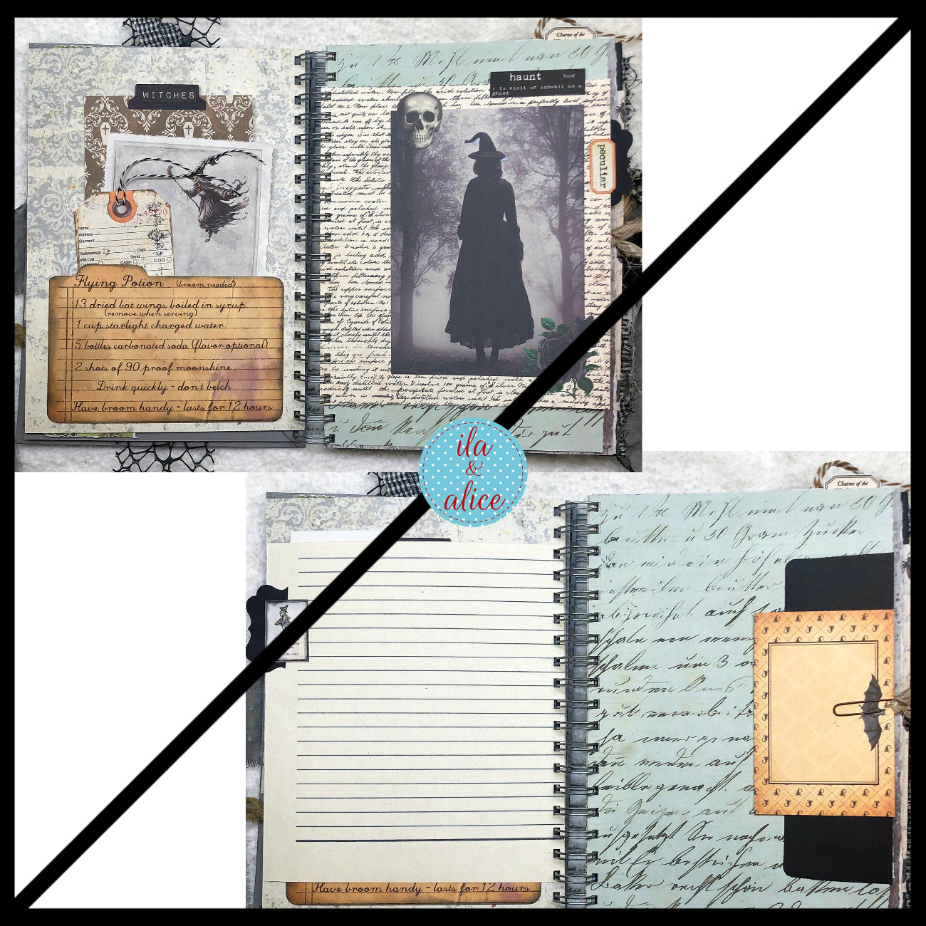 Spooky & Eerie Halloween Junk Journal with Ghosts & Ghouls Journal ila & alice 
