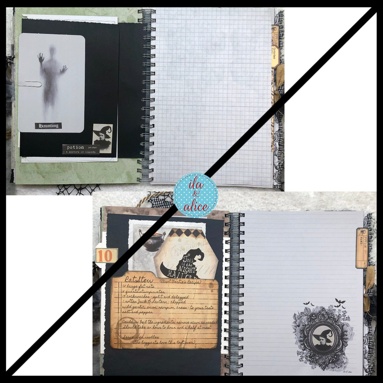 Spooky & Eerie Halloween Junk Journal with Ghosts & Ghouls Journal ila & alice 