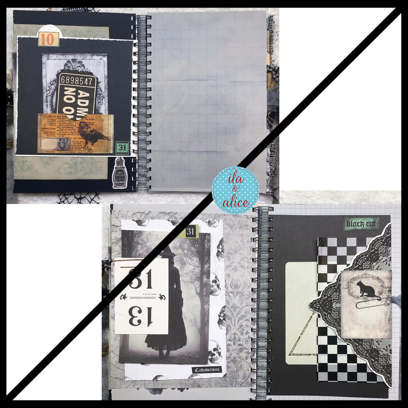 Spooky & Eerie Halloween Junk Journal with Ghosts & Ghouls Journal ila & alice 