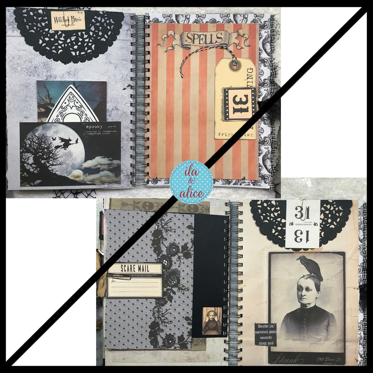 Spooky & Eerie Halloween Junk Journal with Ghosts & Ghouls Journal ila & alice 