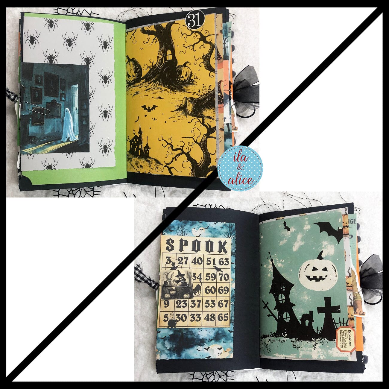 Haunted House Under a Full Moon Halloween Junk Journal #4 Journal ila & alice 