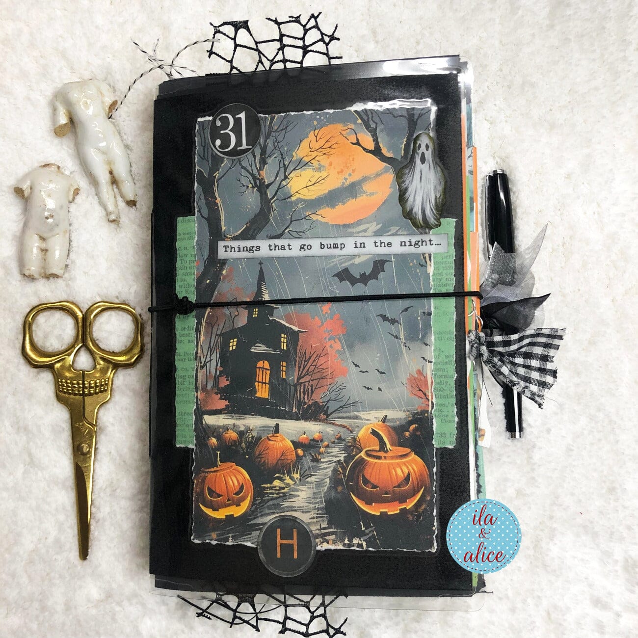 Haunted House Under a Full Moon Halloween Junk Journal #2 Journal ila & alice 