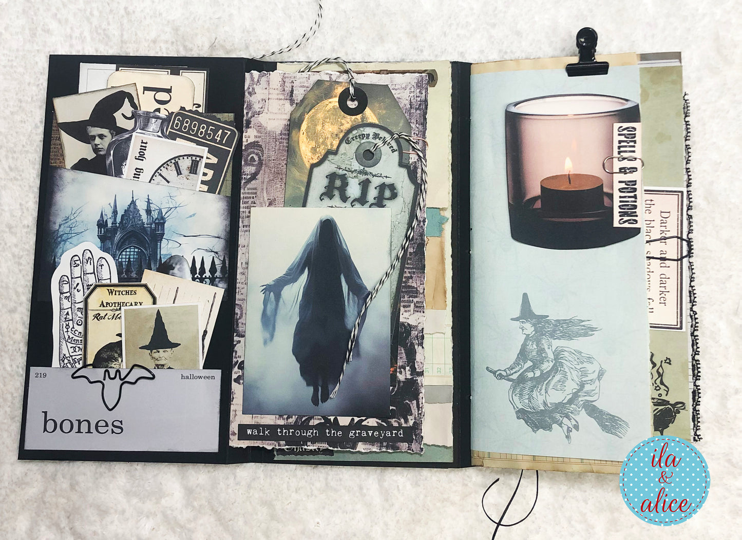 Spooky Halloween Folio – Ancient Spirit Collage | Gothic Ephemera Folder