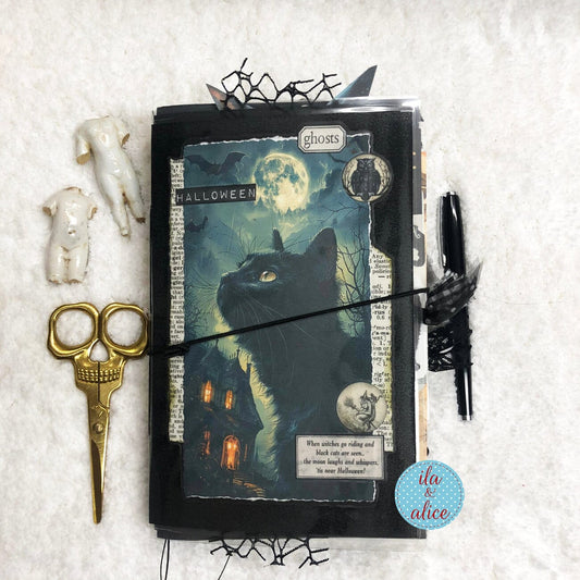 Dedicated to Black Cats Halloween Junk Journal Filled #4 Journal ila & alice 