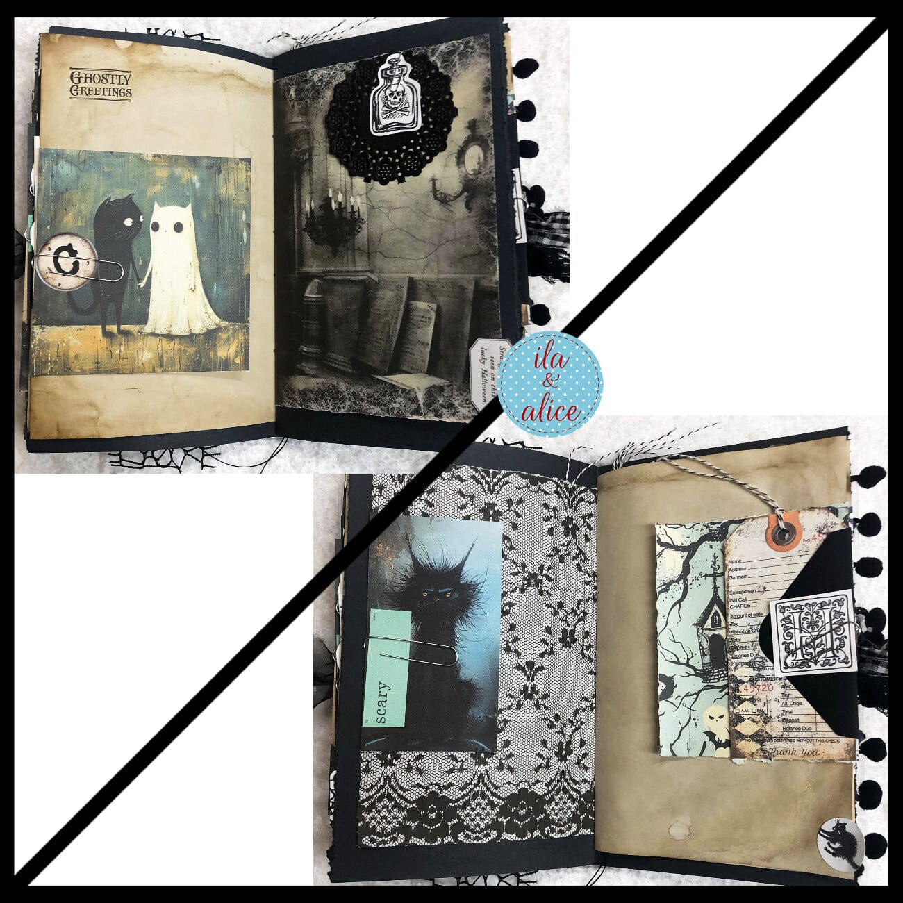 Dedicated to Black Cats Halloween Junk Journal Filled #3 Journal ila & alice 