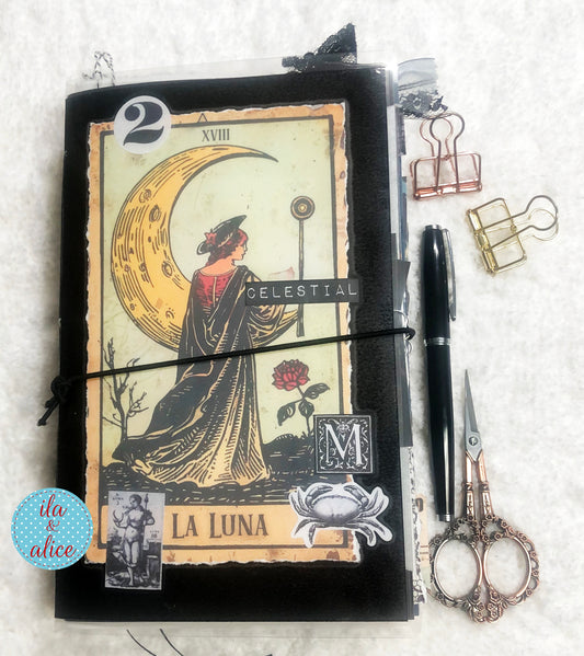La Luna Moon Junk Journal | Handmade Celestial Collage Journal (One of a Kind)