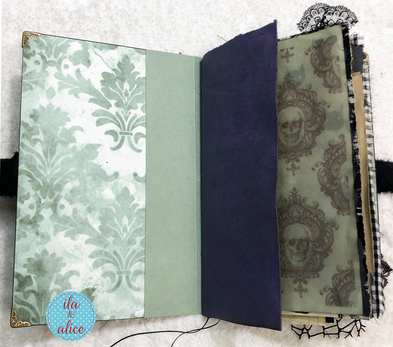 Eerie Gothic Halloween Junk Journal – Witch in Graveyard Cover