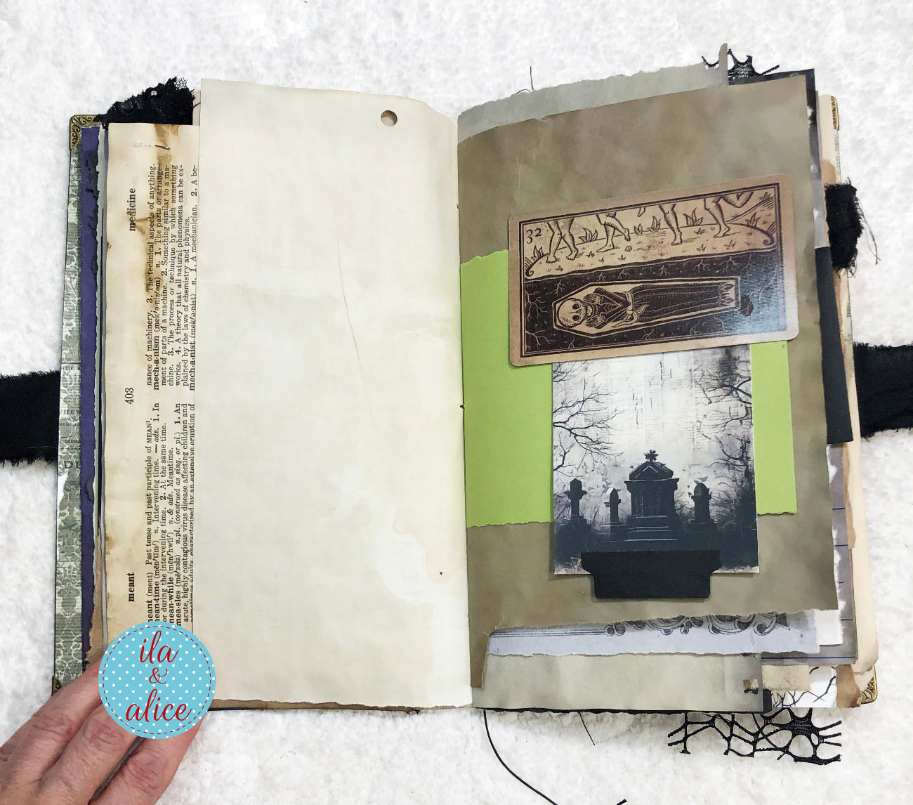 Handmade Eerie Halloween Gothic junk journal 