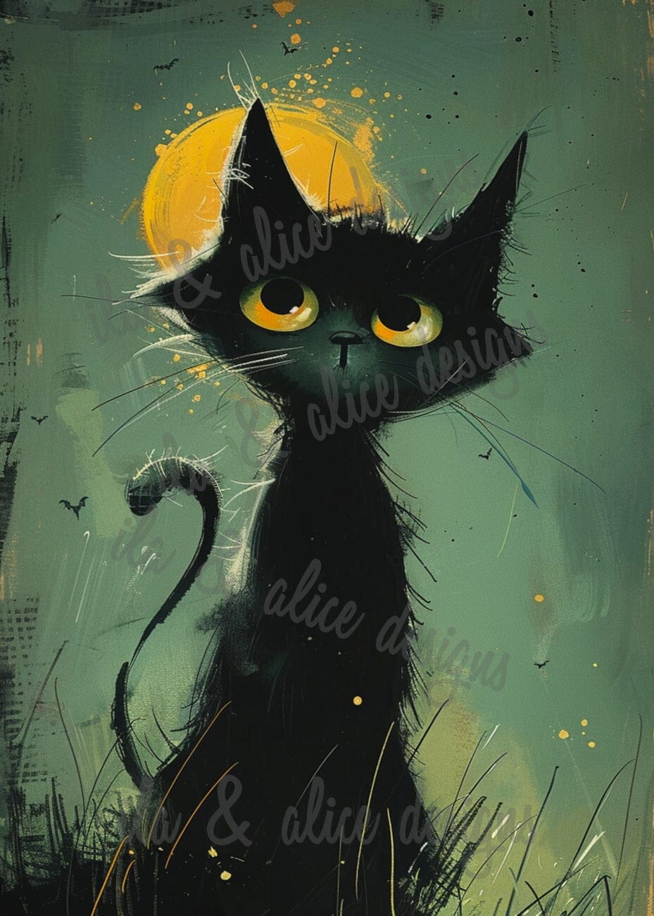 Cute and Quirky Black Cats Halloween Postcards Post Cards ila & alice 