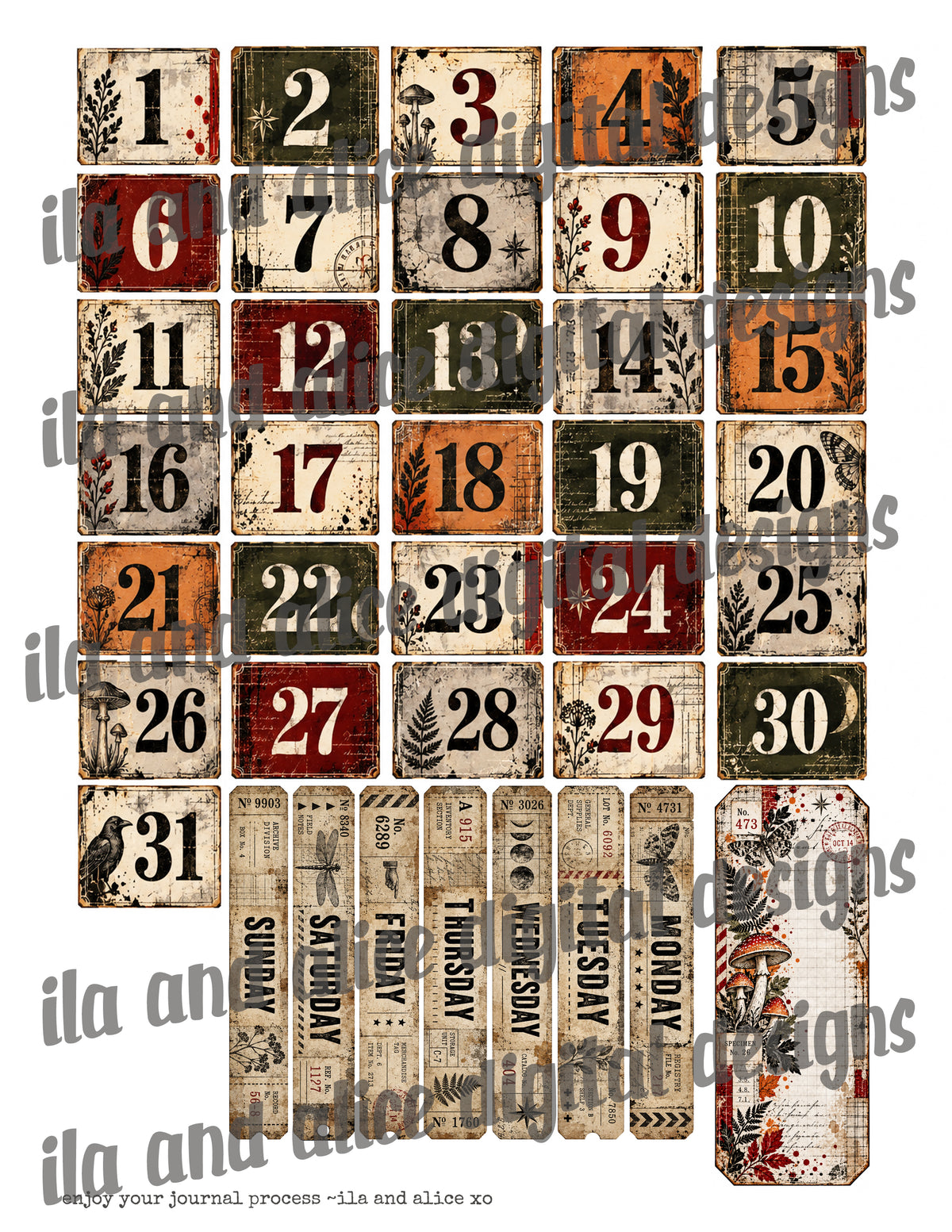 Autumn Findings | Printable Journaling Ephemera Kit