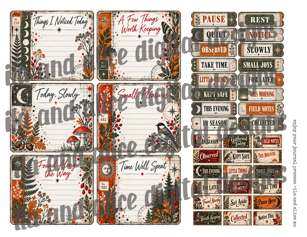 Autumn Findings | Printable Journaling Ephemera Kit