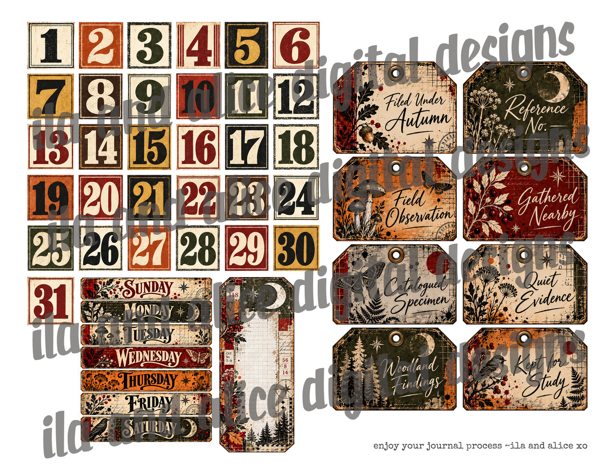 Autumn Findings | Printable Journaling Ephemera Kit