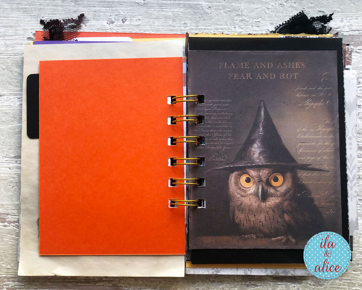Halloween Mini Journal No. 3 | Spooky Black Cat Mini Junk Journal