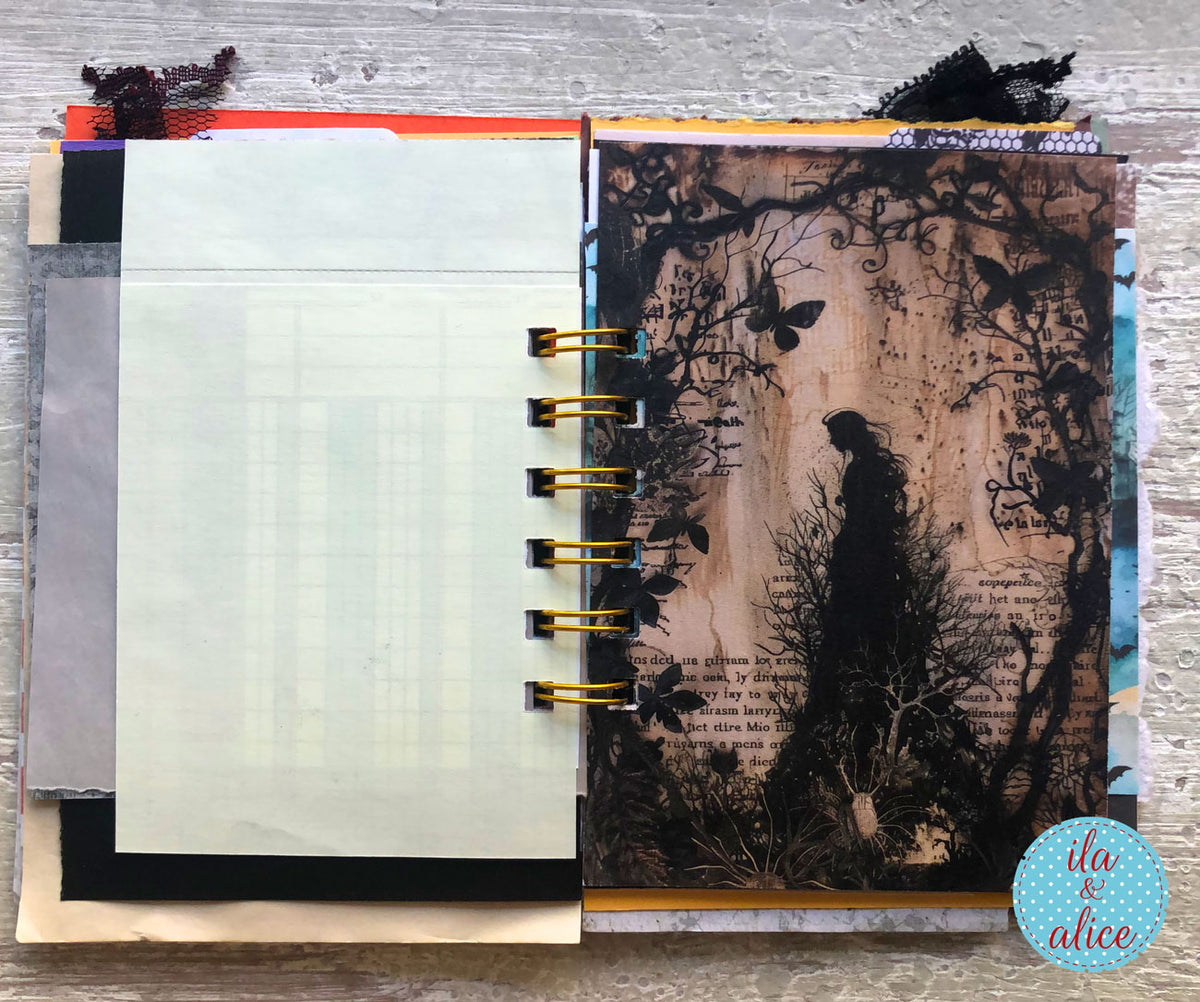 Halloween Mini Journal No. 3 | Spooky Black Cat Mini Junk Journal