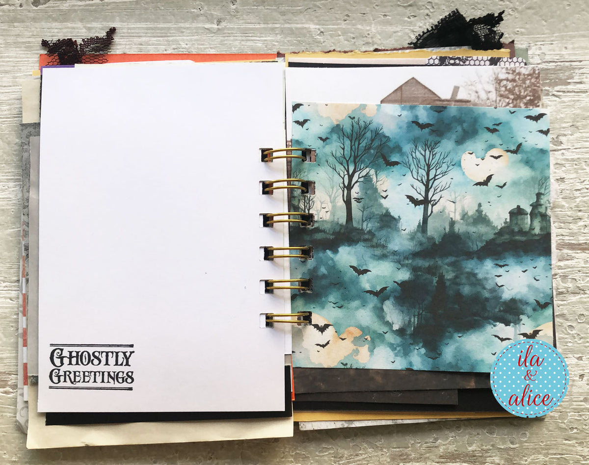 Halloween Mini Journal No. 3 | Spooky Black Cat Mini Junk Journal