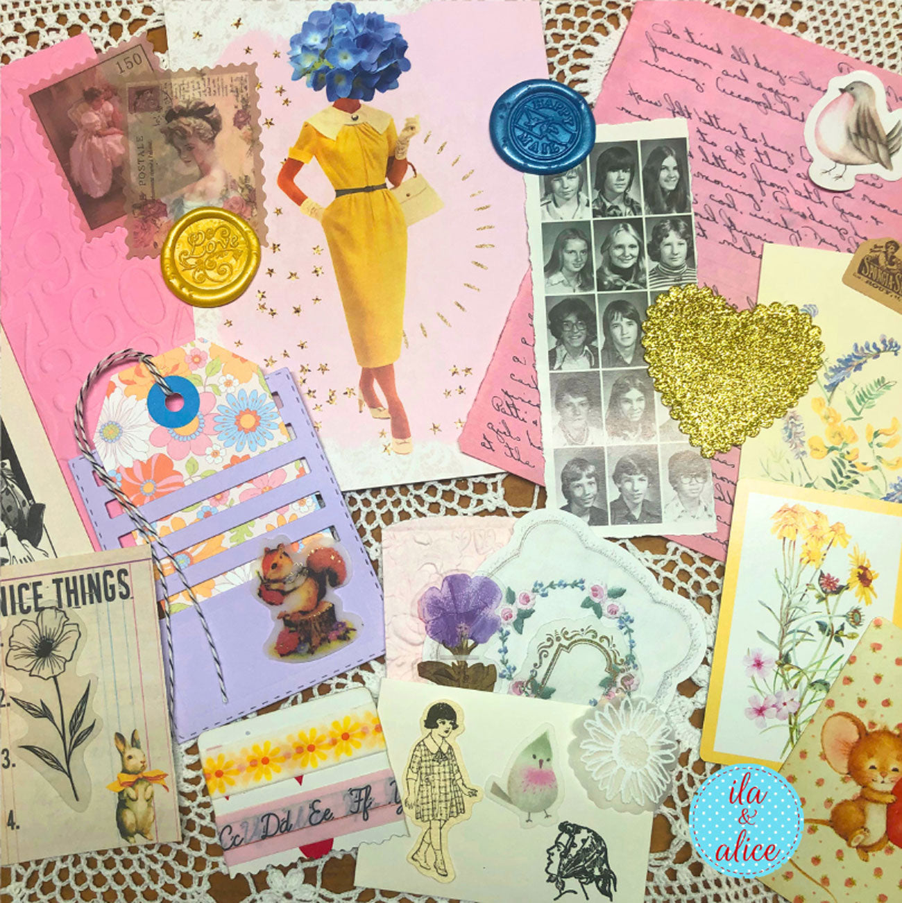 Cute Ephemera Pack-Junk Journal and Postcard Pack