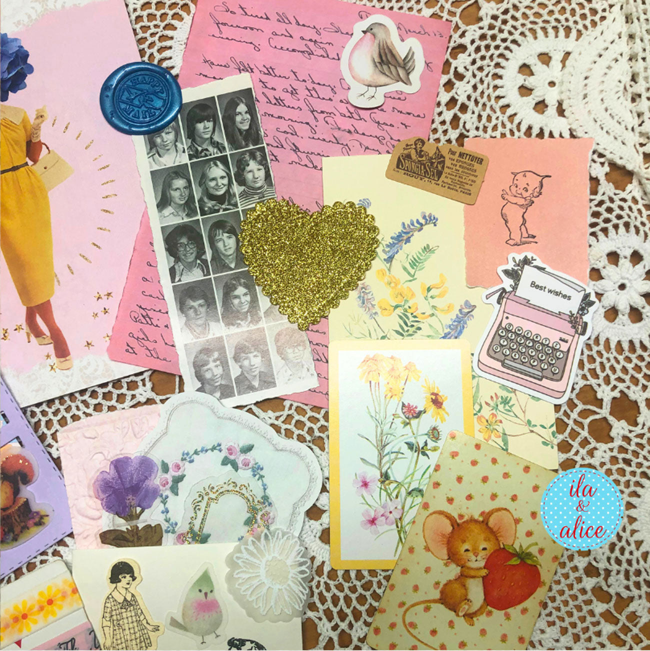 Cute Ephemera Pack-Junk Journal and Postcard Pack