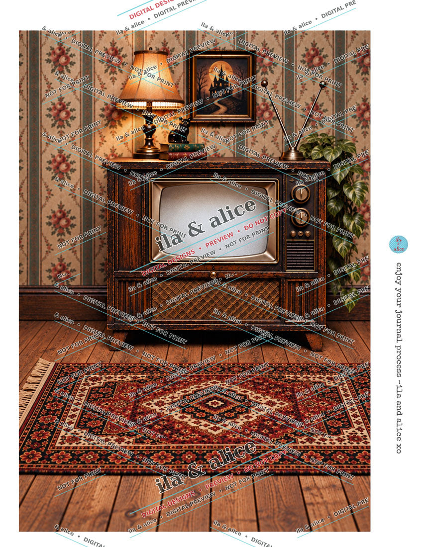 Plain Haunted TV printable room for creating a custom interactive television project.