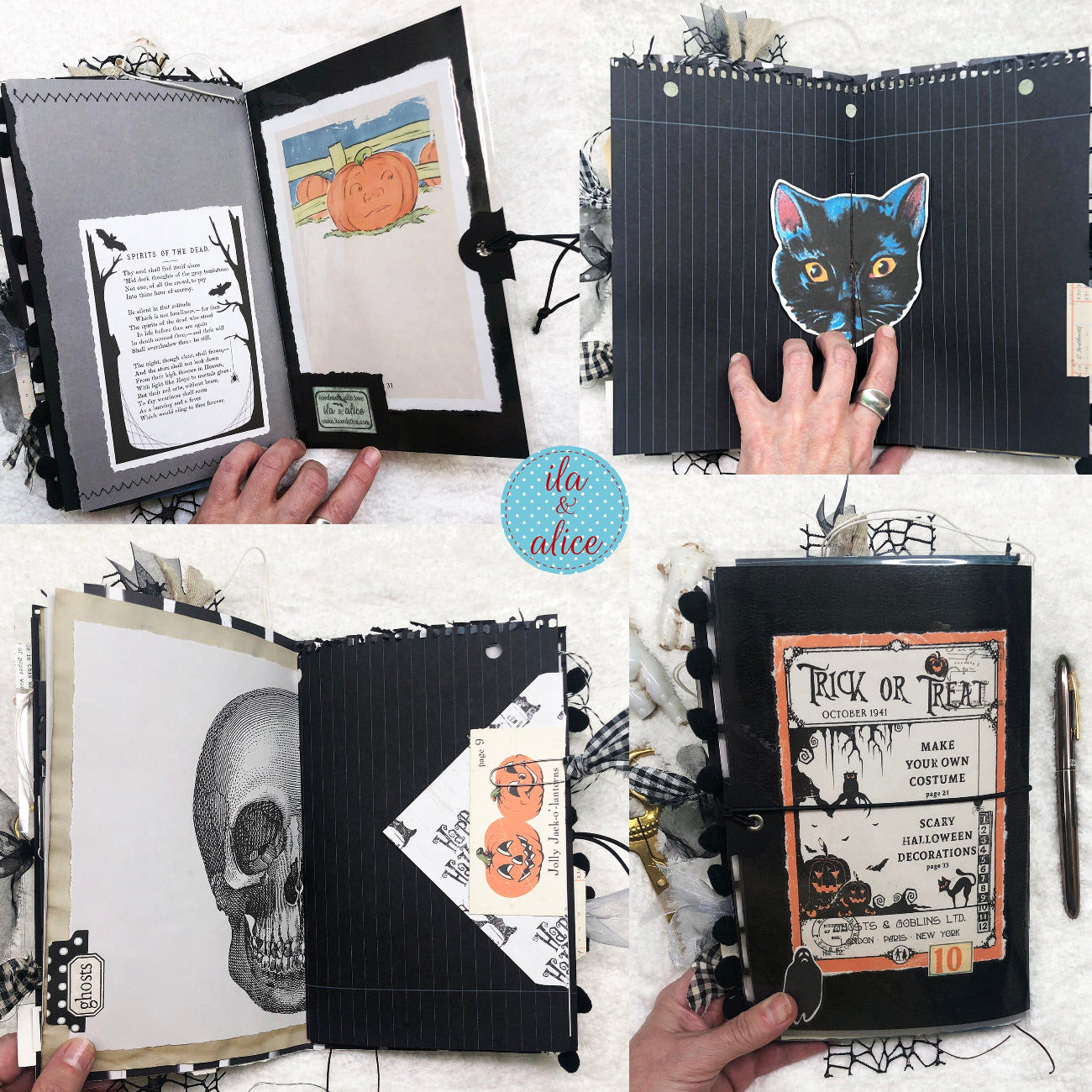 Spooky Retro Witch Orange & Black Halloween Journal Journal ila & alice 
