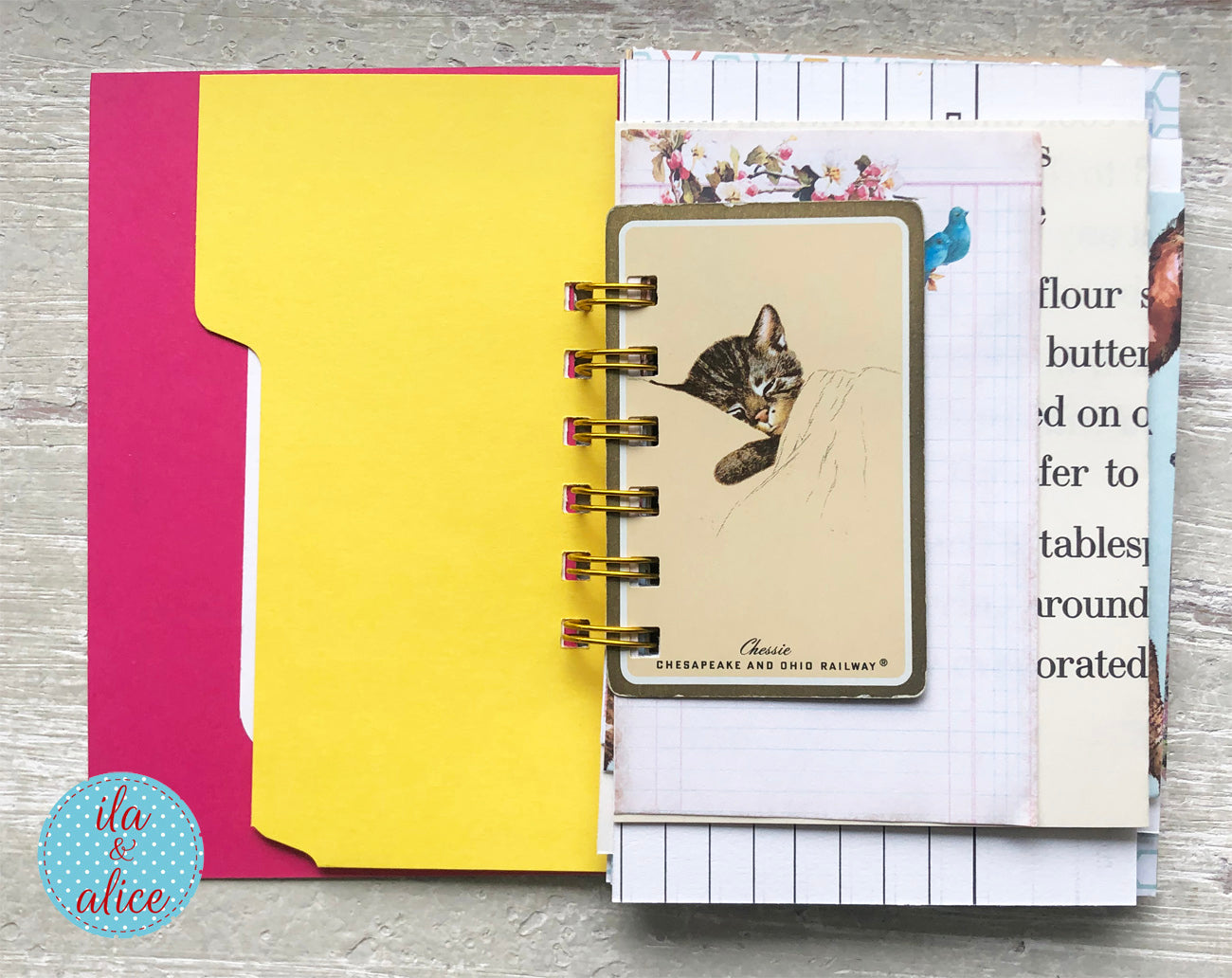 Mini Journal – Retro Ladies – Green Polka Dots
