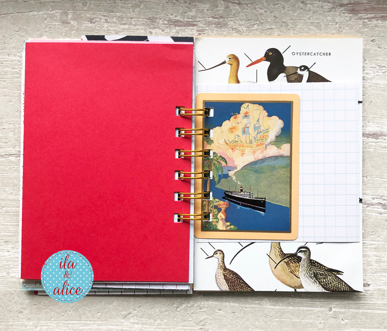 Mini Journal – Retro Ladies – Green Polka Dots