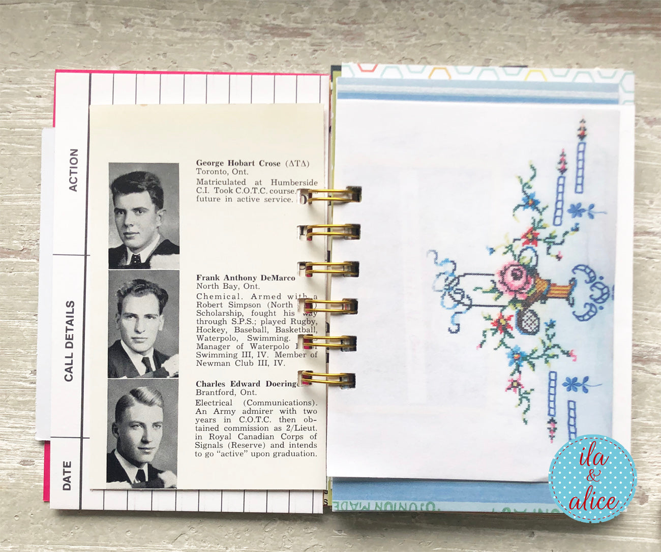 Mini Journal – Retro Ladies – Green Polka Dots