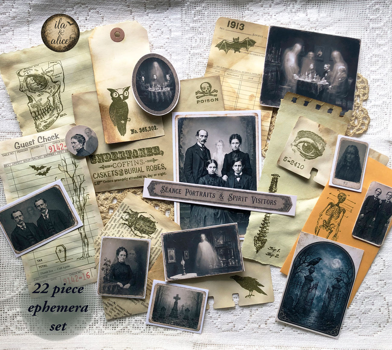 Séance Portraits: Drawer No. 2 | Victorian Gothic Ephemera Pack