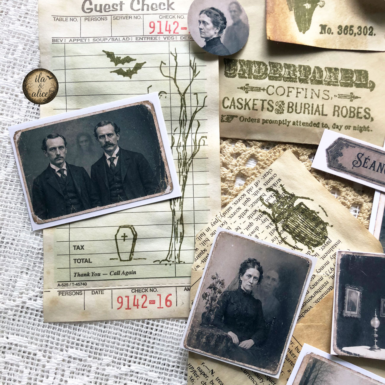 Séance Portraits: Drawer No. 2 | Victorian Gothic Ephemera Pack