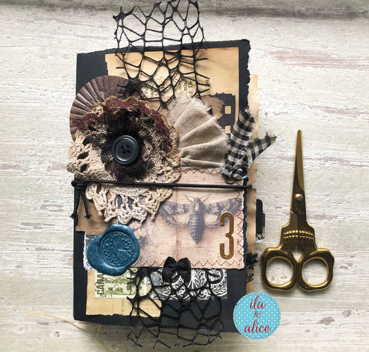Dark Witch Folklore Handmade Junk Journal - Spooky Journal