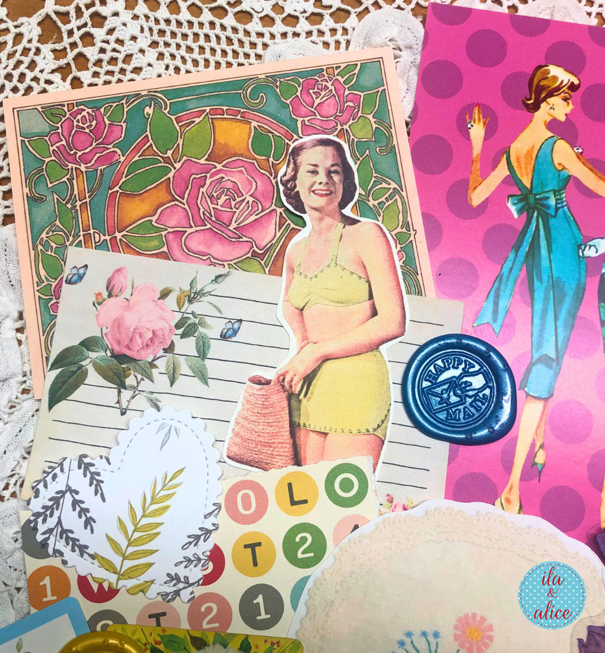 Bright Ephemera Pack-Junk Journal and Postcard Pack