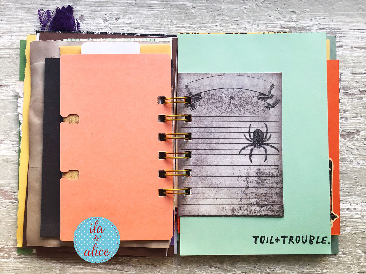 Halloween Mini Journal No. 5 | Cute Black Cat Witches Junk Journal